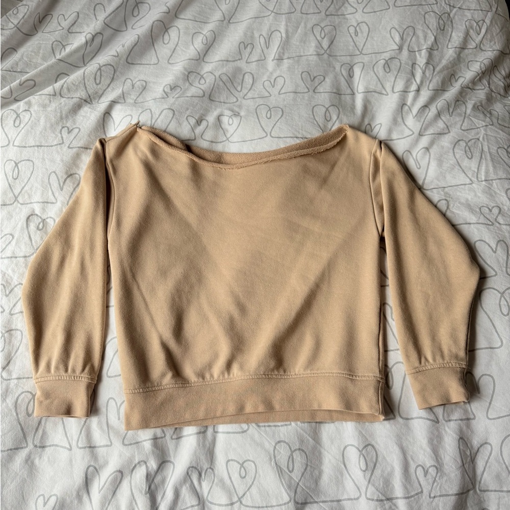 Tan Off-Shoulder Top